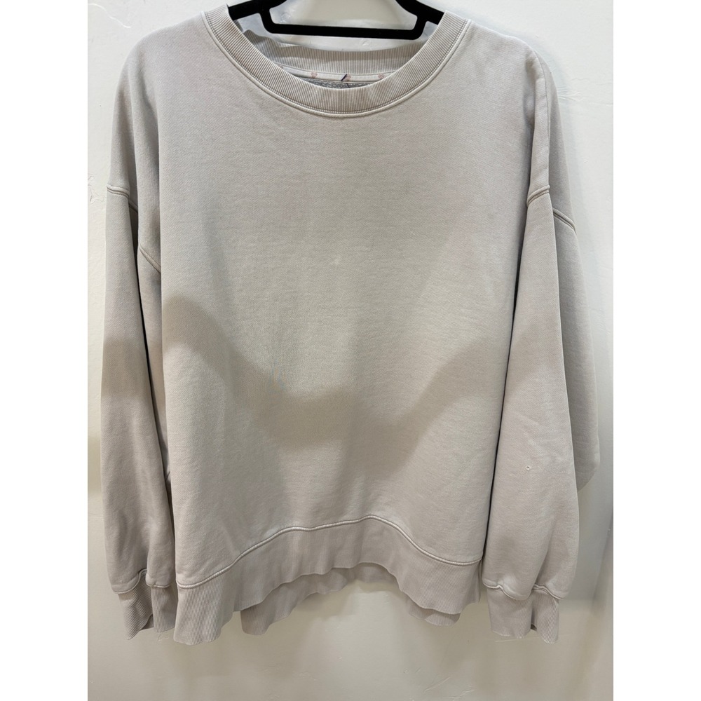 Tna Aritzia Cozy Fleece Perfect Crew Sweatshirt Beige Taupe Size 3 L XL